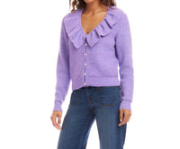 Karen Kane - Ruffle Neckline Cardigan Sweater