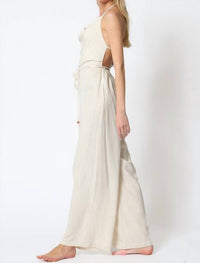 Aakaa - Iris Cowl Tie Back Neck Backless Belted Jumpsuit