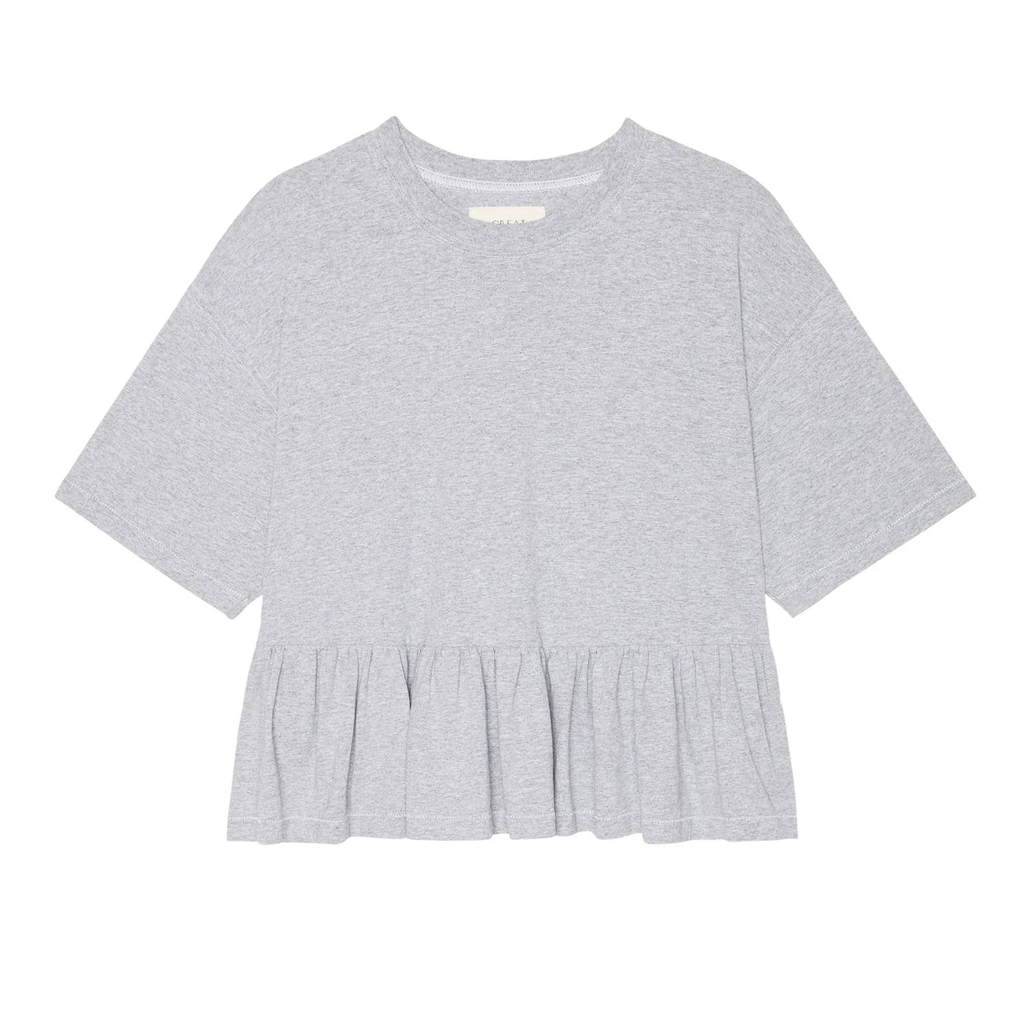 The Great. - Oversized Ruffle Peplum Tee