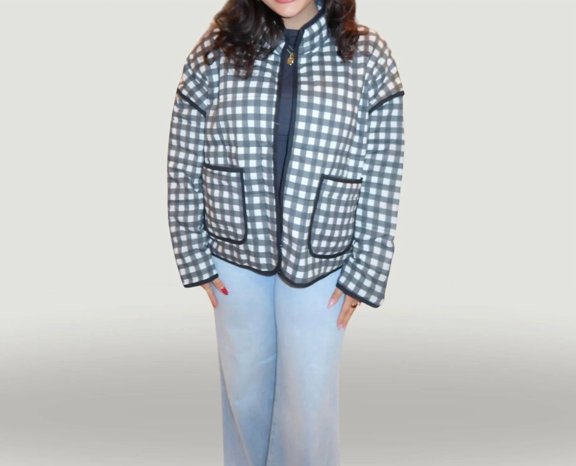 Katydid - Cameran Gingham Quilted Jacket