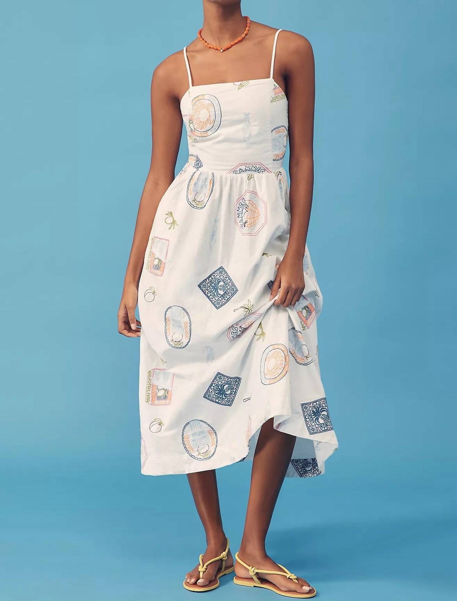 Damson Madder - Peaches Midi Apron Dress