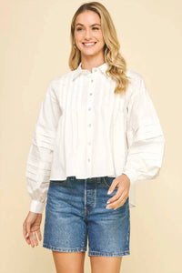 Pinch - Pleat Detailed Button Down Shirt