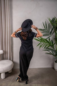 Paparazzi - Linen Blend Embroidered Split Leg Pant