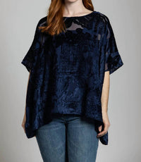 Apny - Short Burnout Velvet Top