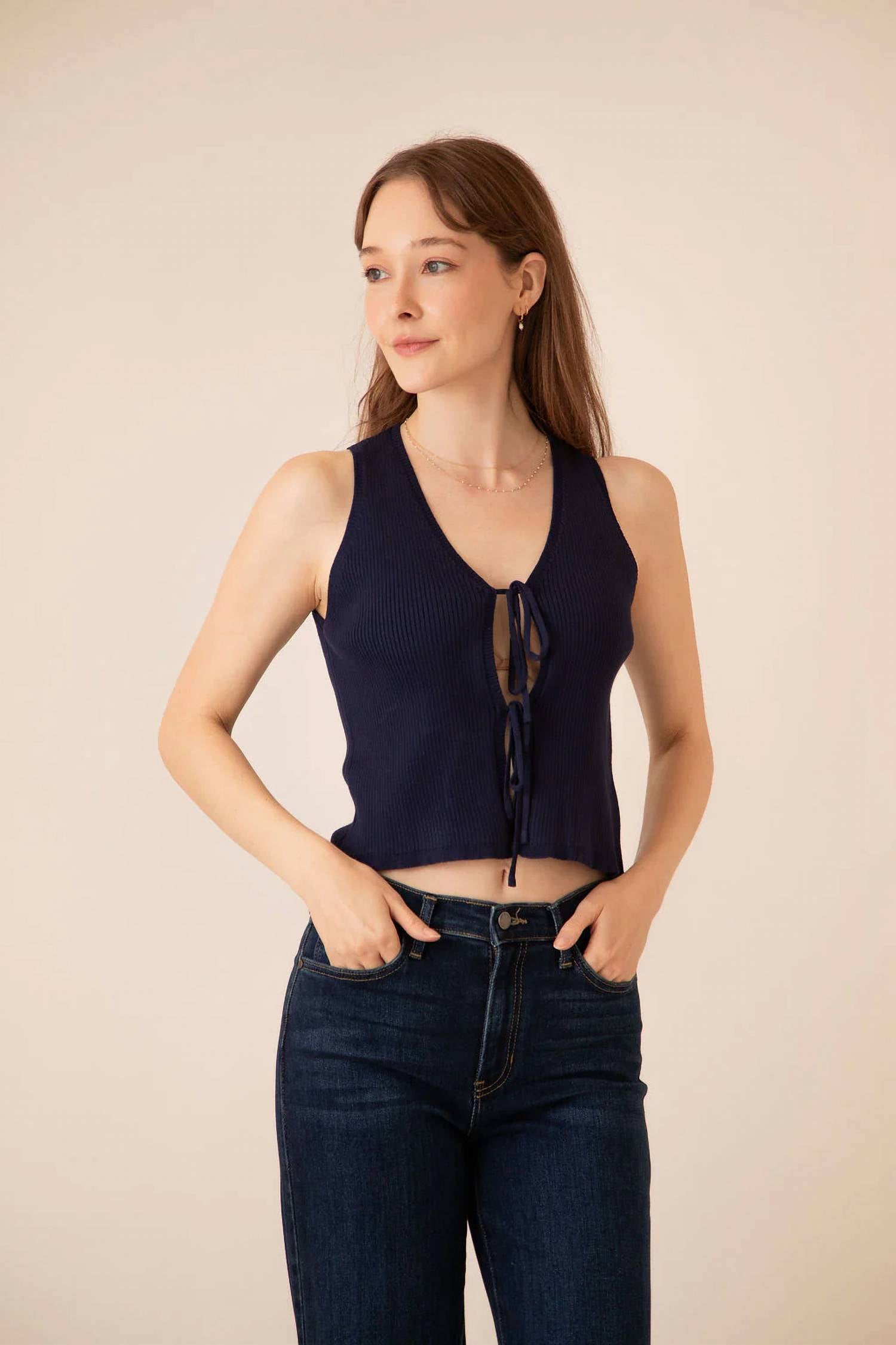 Elan - Jaida Tie-front Top