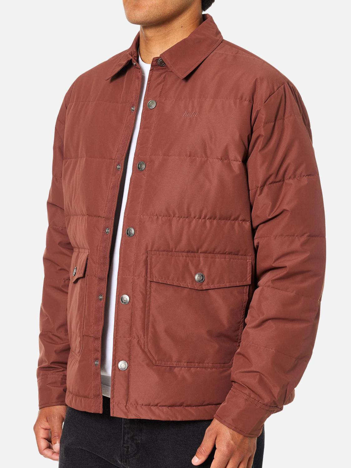 Katin Otg Yukon Puffer Jacket in mahogany - men's jacket - detail view