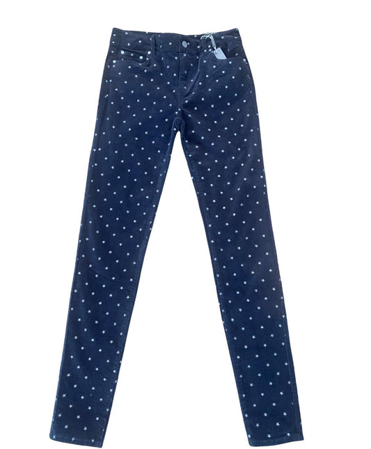 Kids Mid Rise Star Print Corduroy Skinny Jean