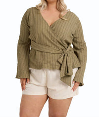 Fashion Szn Curve - Wrap Front Belted Top - Plus