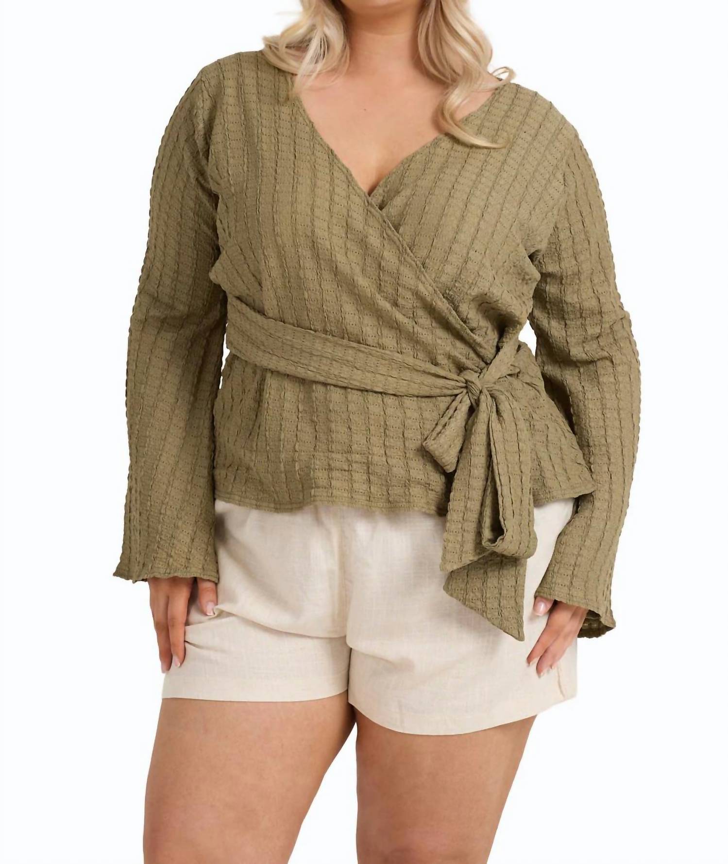 Fashion Szn Curve - Wrap Front Belted Top - Plus