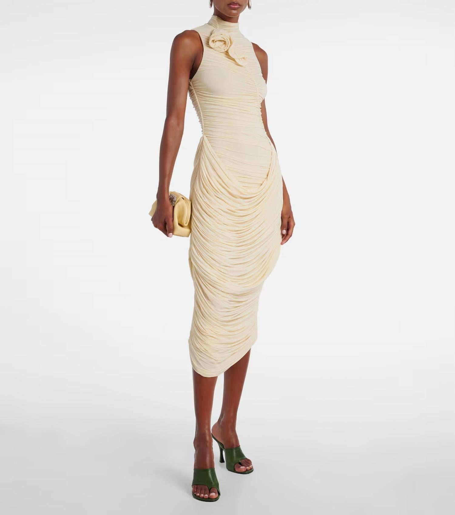 Magda Butrym - The Floral Applique Ruched Dress
