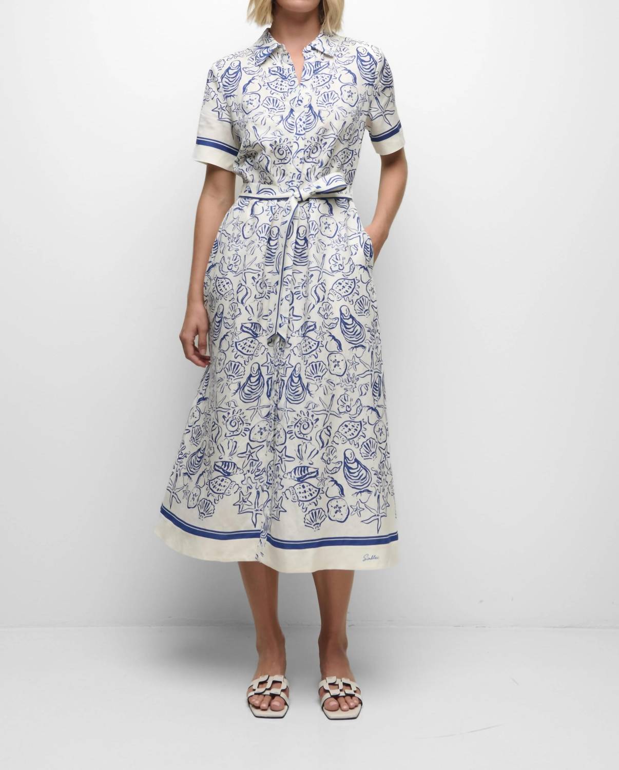 Simkhai - Audria Belted Linen Midi Dress