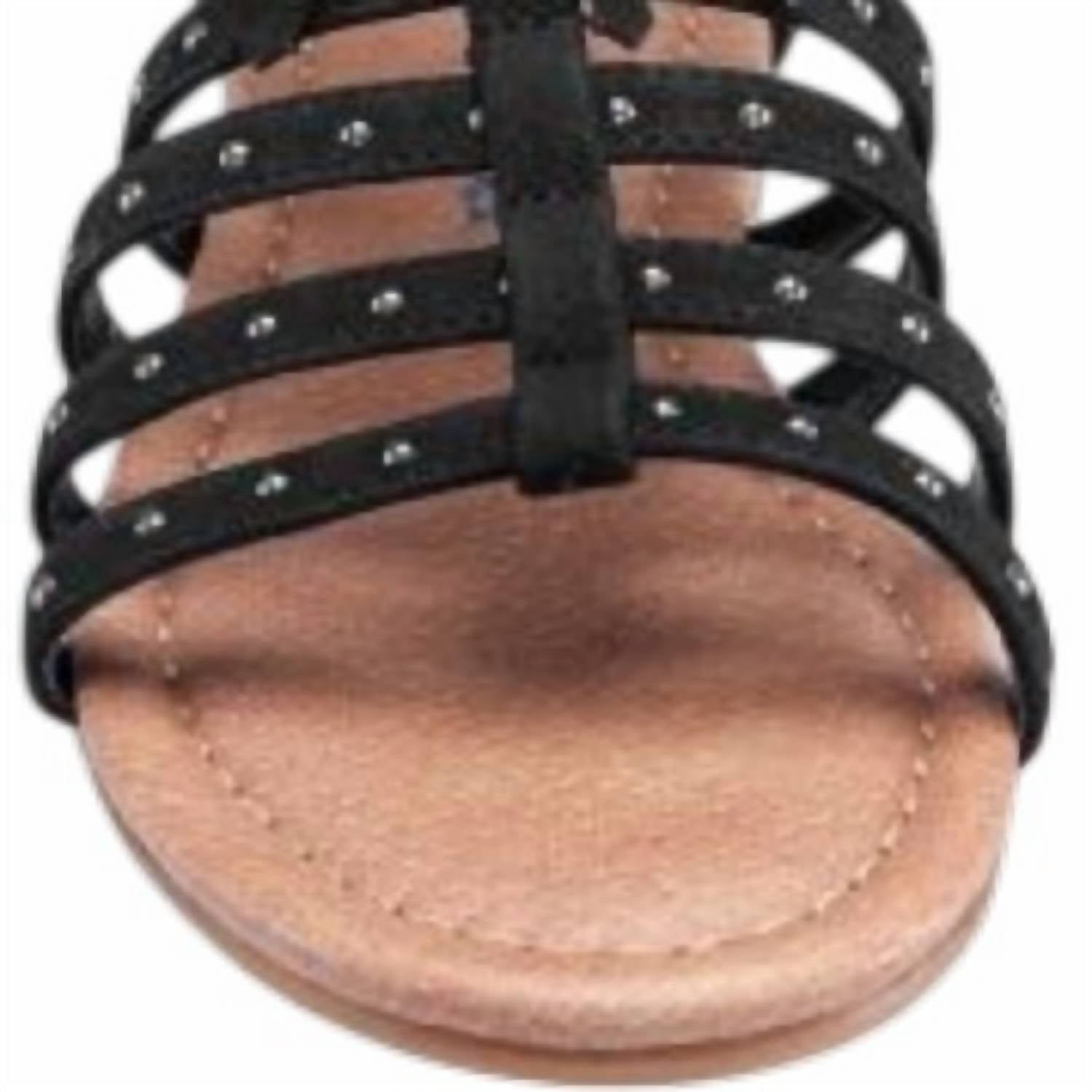 Nina Women's Cybil Fringe Sandals in black suede - women's sandal - detail view