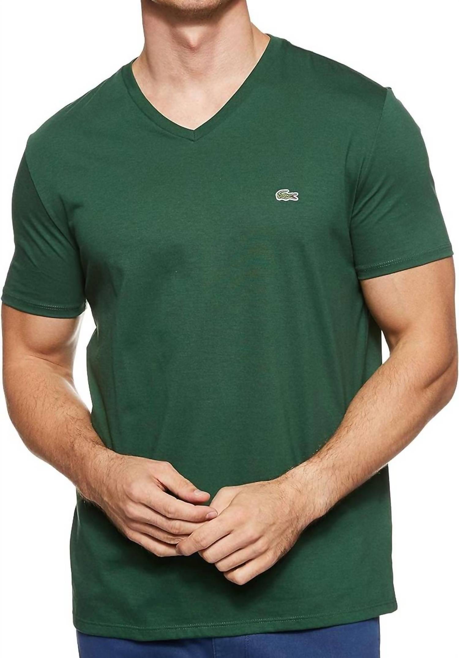 Lacoste - Short Sleeve V-neck Pima Jersey T-shirt