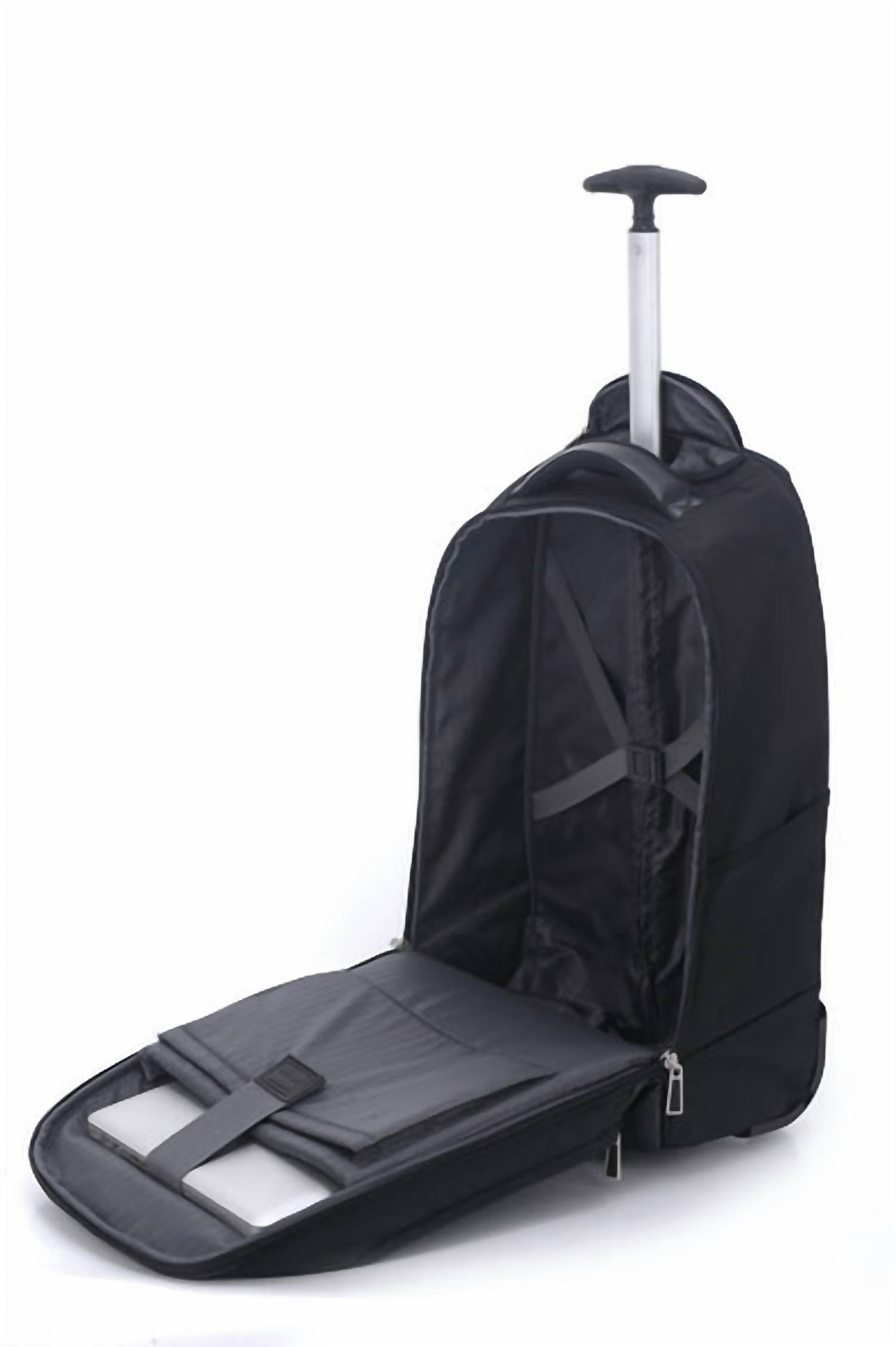 Eco Style Men's Exec Rolling Backpack in black - men's bag - alternate view