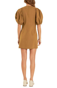 English Factory - Laced Up Puffed Sleeve Mini Dress