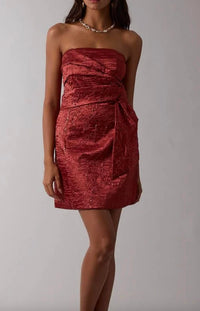 Sky To Moon - Textured Twisted Tie Mini Dress