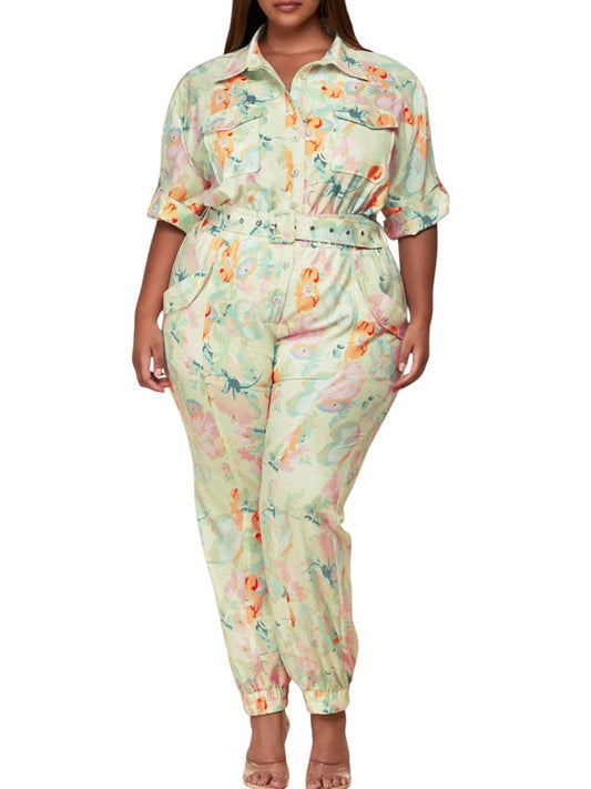 L'Atiste - Belted Cargo Jumpsuit