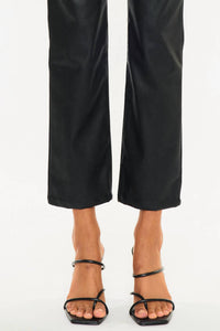 Kancan - Judith High Rise Faux Leather Skinny Straight Leg Jeans