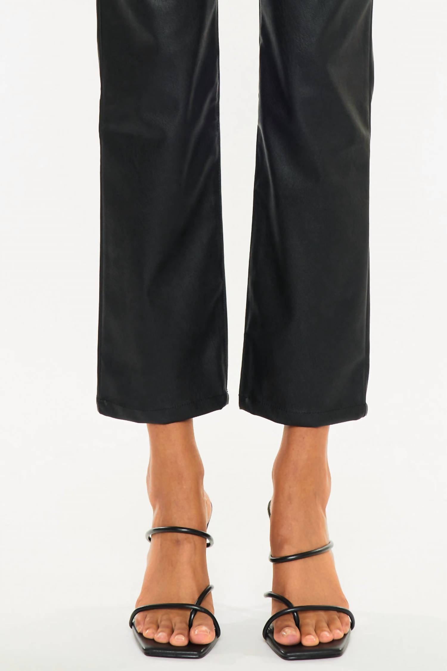 Kancan - Judith High Rise Faux Leather Skinny Straight Leg Jeans