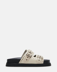 STEVE MADDEN Women's Malek Grommets Leather Sandals in bone - women's sandal - detail view