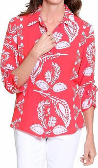 Tru Luxe - Placement Print Button Up Shirt