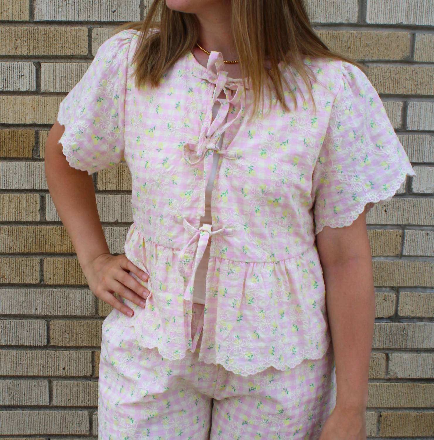&Merci - Carmin Floral Gingham Top