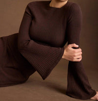 Marie Oliver Carrey Top in cacao 1 - women's long sleeve top - view 4