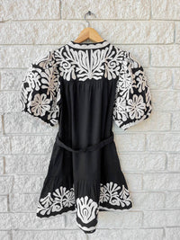 Sea - Women's Agathe Applique Puff Sleeve Mini Dress
