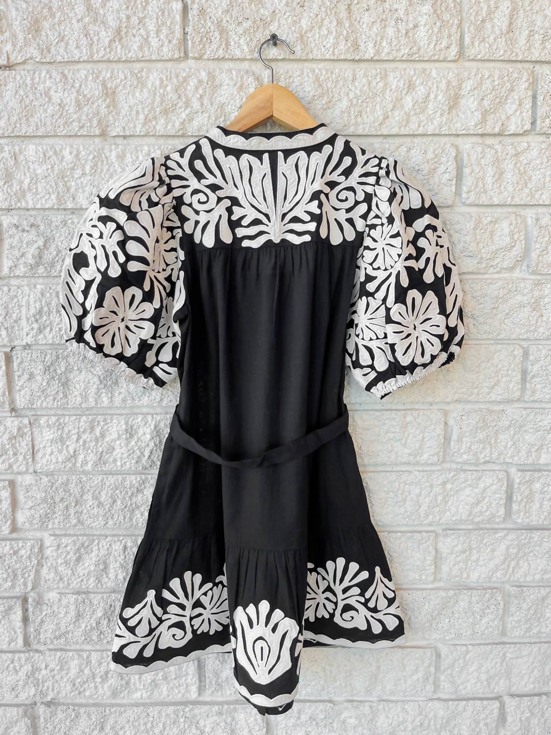 Sea - Women's Agathe Applique Puff Sleeve Mini Dress