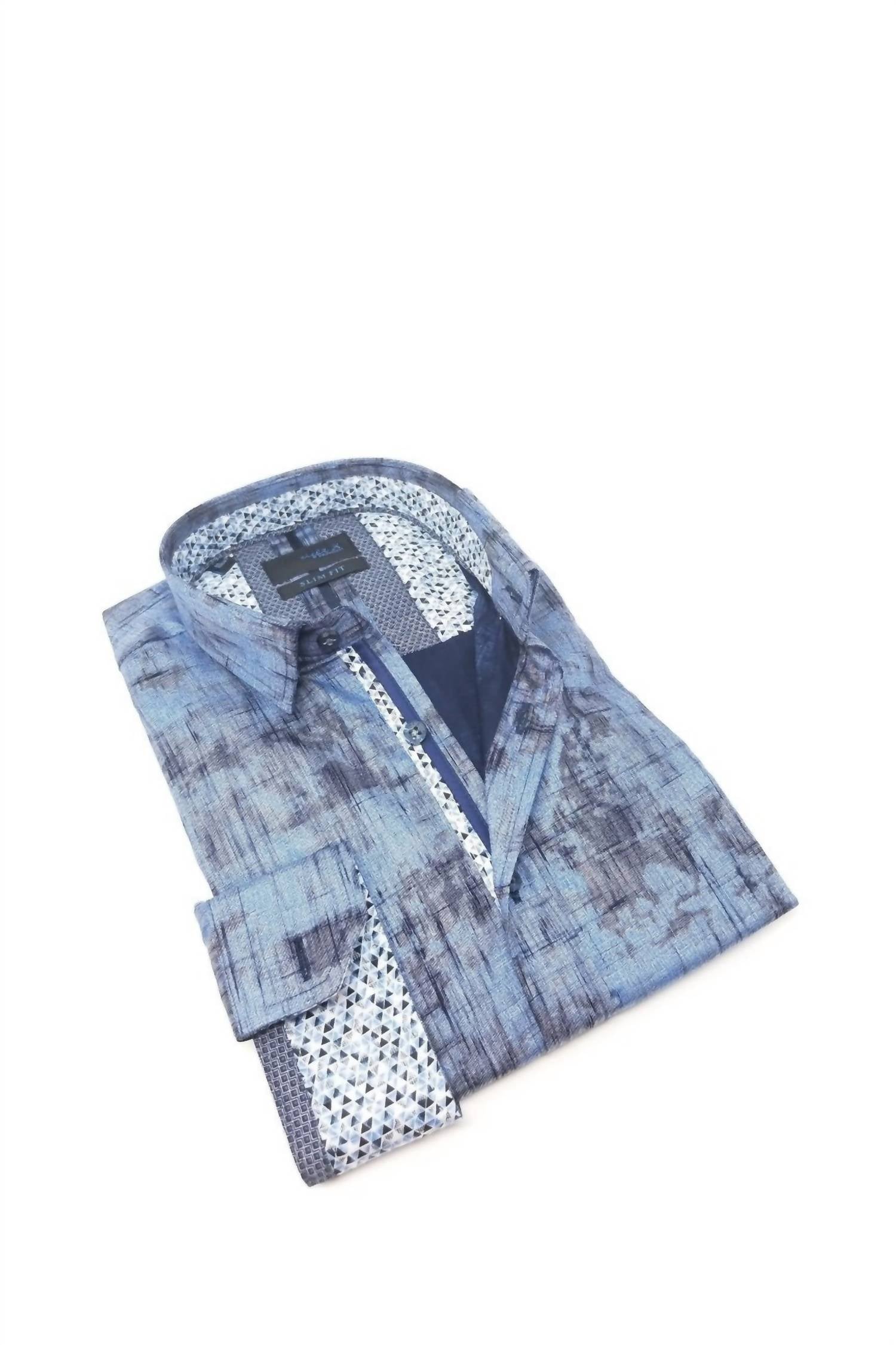 Eight X - Matter Print Button Down Shirt With Trim