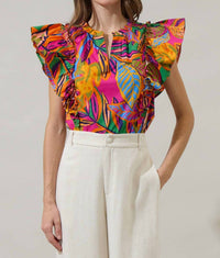 Sugarlips - Milana Ruffle Poplin Top