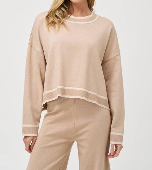 M Made In Italy - Metallic Trim Crew Neck Sweater