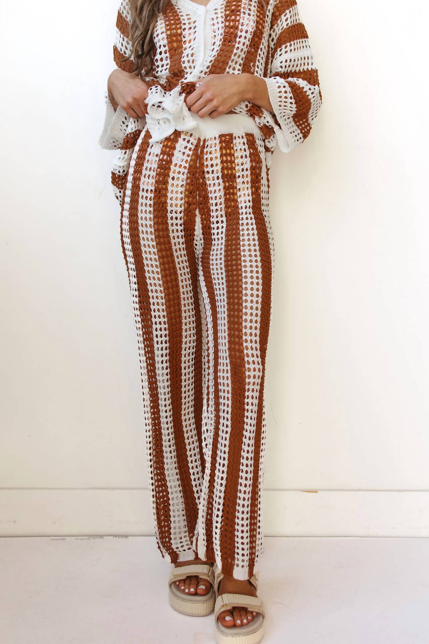 Little Trendy - coastal crochet pants