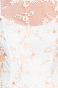 Adrianna Papell - Floral Embroidered Short Mesh Dress