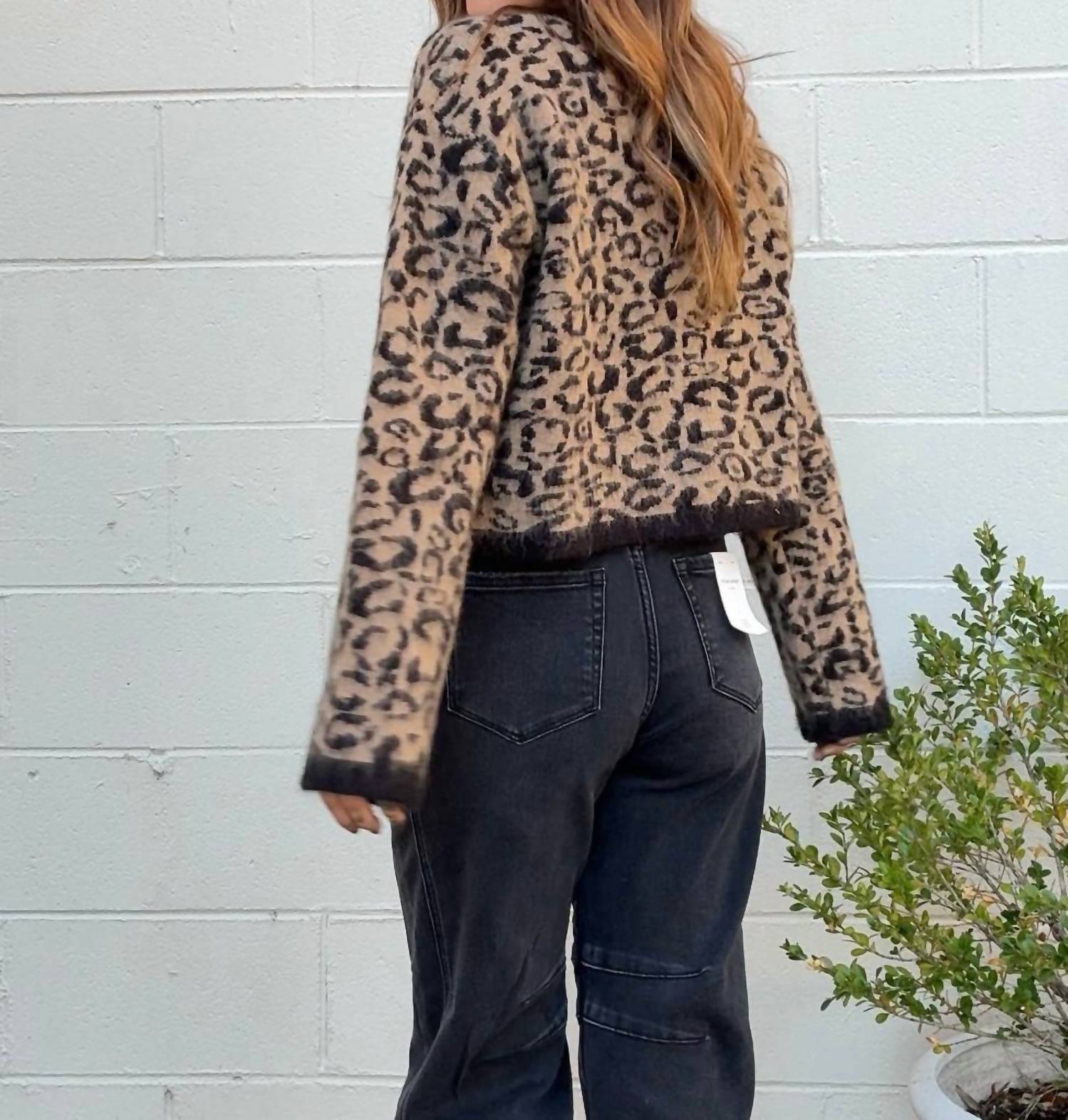 Miou Muse - Leopard Button-front Cardigan