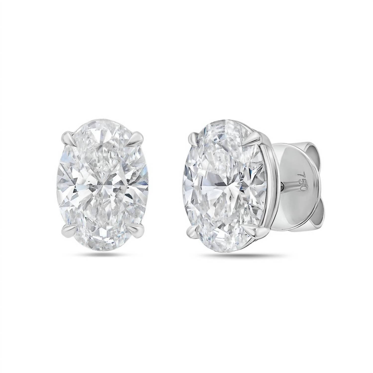 Diana M Jewels - 1.50 Cts Oval Lab Diamond Stud Earrings
