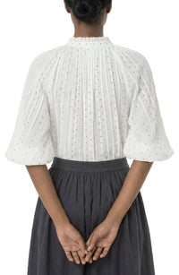 Area Stars Women's Maya Top in white - women's long sleeve top - detail view