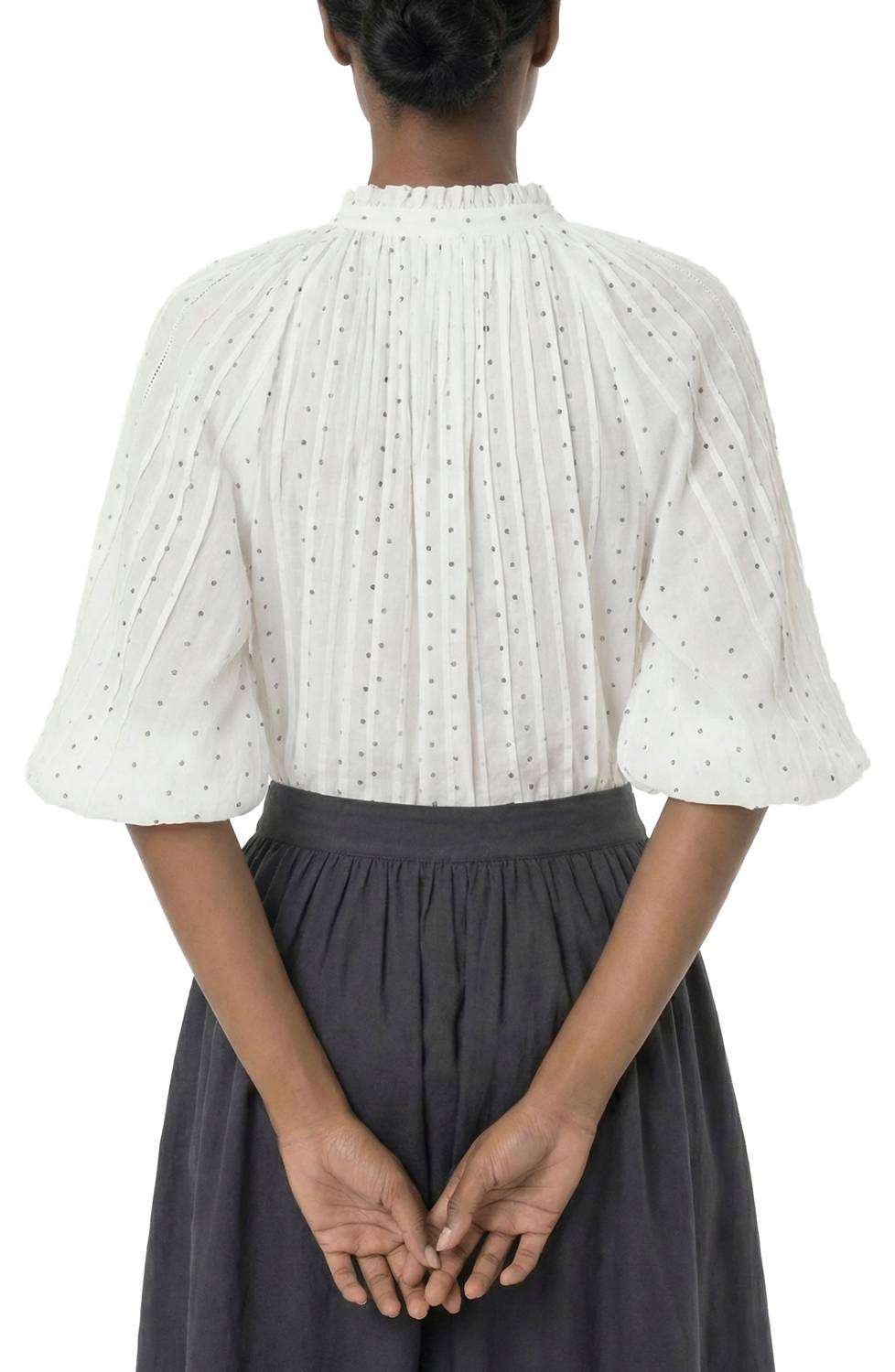 Area Stars Women's Maya Top in white - women's long sleeve top - detail view