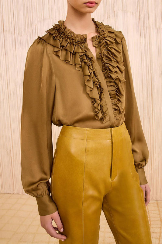 Ulla Johnson - Rouen Silk Ruffle Front Blouse