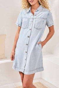 Tribal - DENIM SHIRT DRESS WITH POCKETS