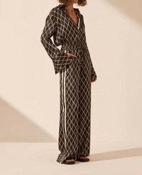 Shona Joy - Silk Contrast Relaxed Pant