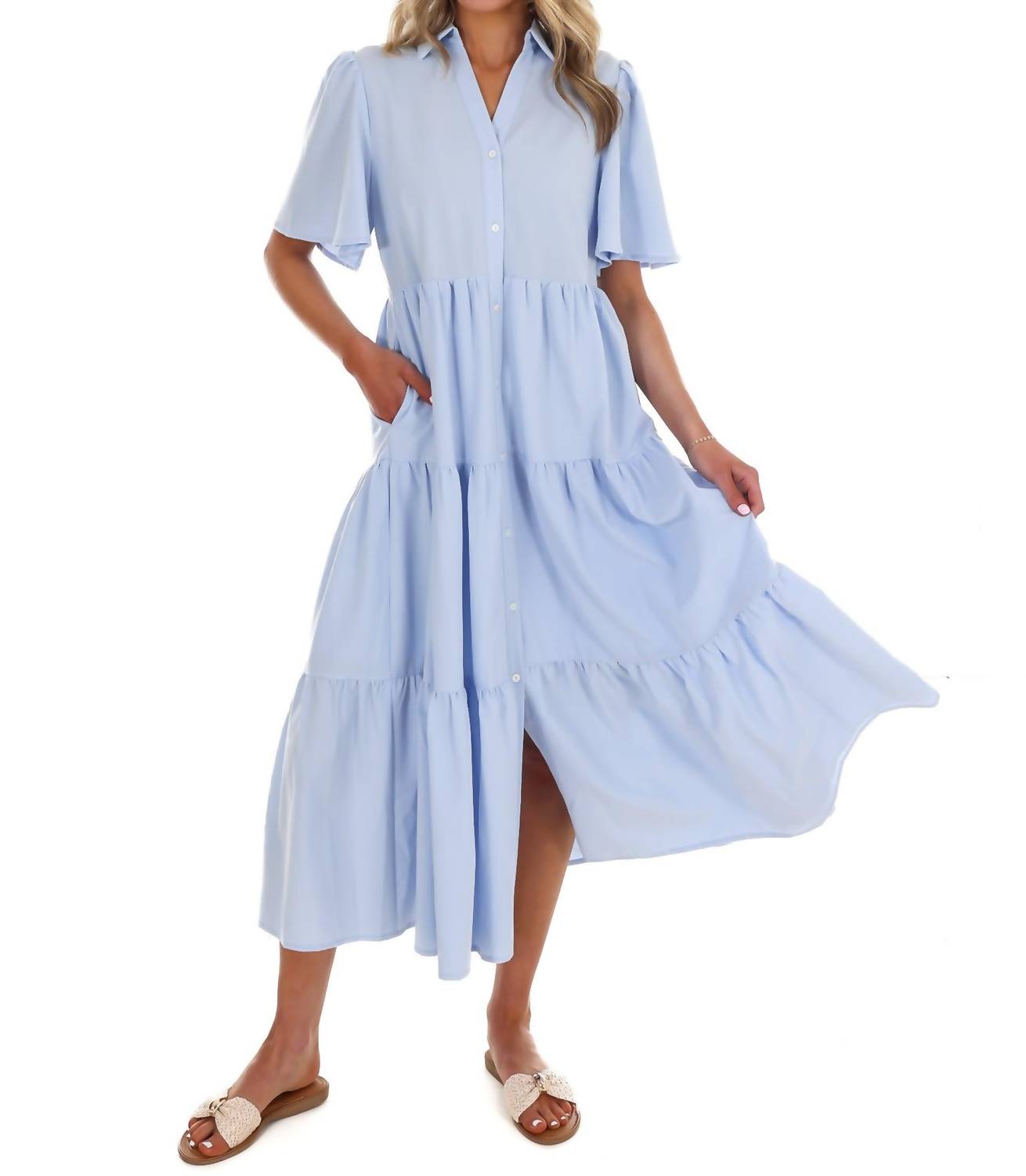 In February - Follow Your Arrow Button Down Midi Dress