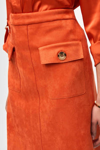 Joseph Ribkoff - Faux Suede Pull-on A-line Skirt