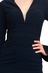 Jovani - Crepe Side Slit Column Silhouette Gown