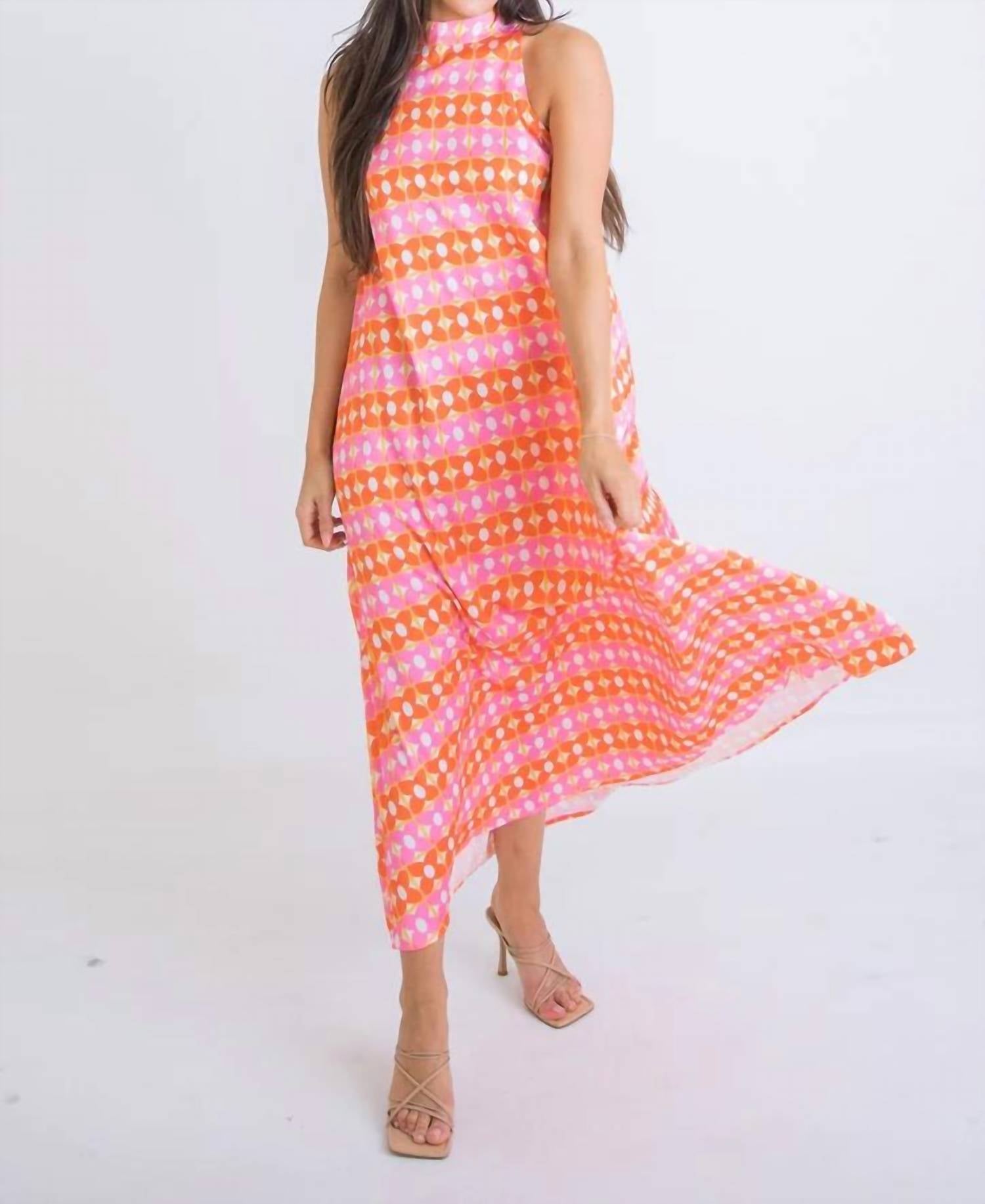 Karlie - Floral Mock Halter Maxi Dress