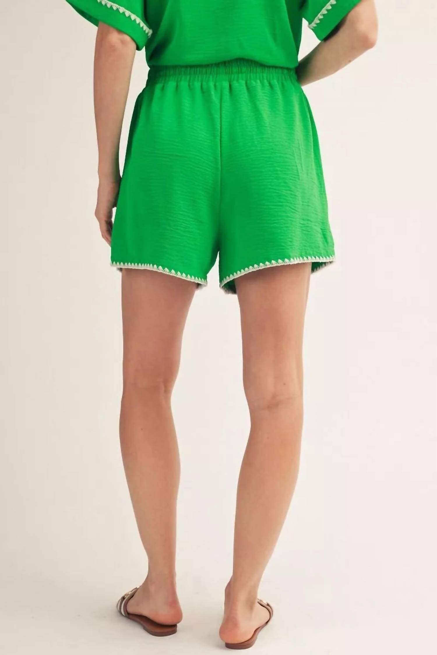 Jodifl Women's Chic and Chill Trim Set in green - women's sleepwear - detail view