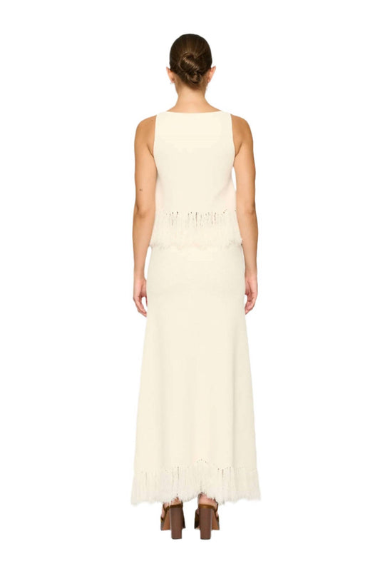 Clea - Clarissa Fringe Knit Maxi Skirt