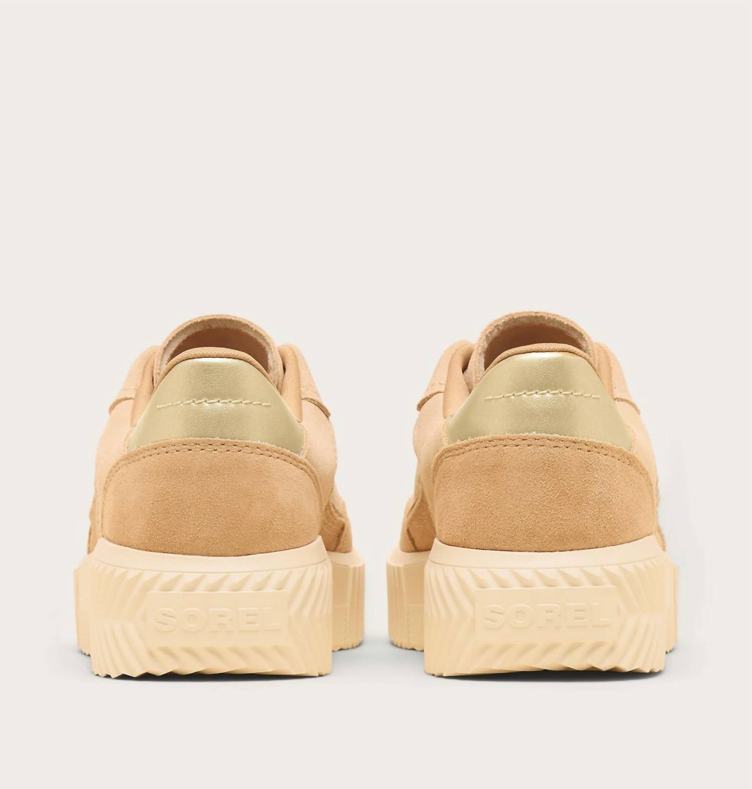 SOREL Women's Ona Ave T-toe Sneakers in ceramic tawny buff - women's sneaker - detail view
