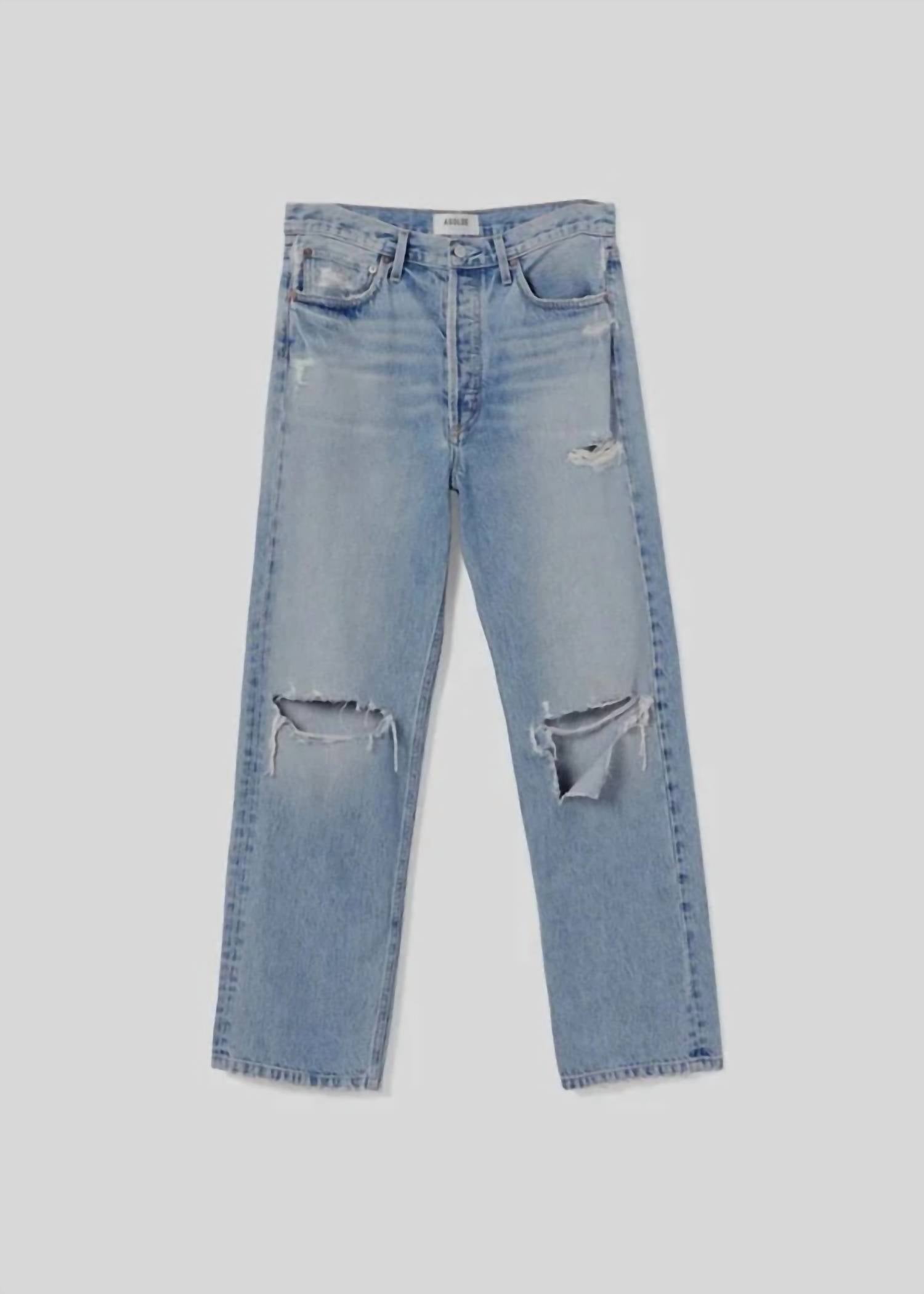 AGOLDE 90's mid rise loose fit Jean in threadbare - women's jeans - view 6