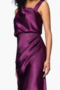 Betsy & Adam - Melody Satin Ruched Gown